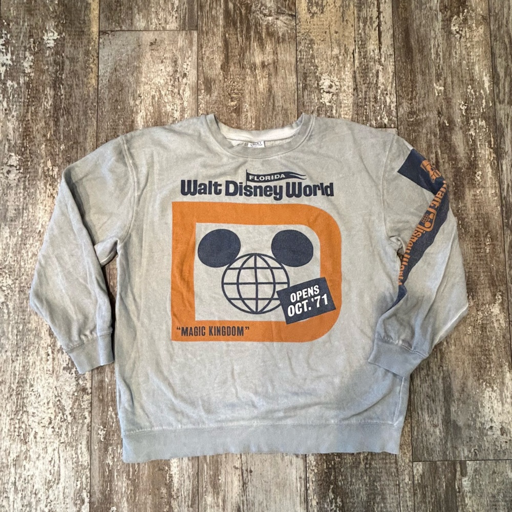 Disney Gray and Orange Magic Kingdom Sweatshirt